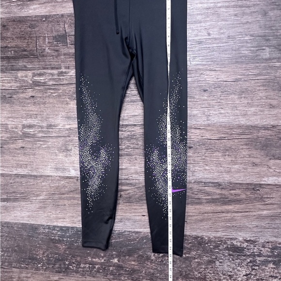 Nike Black and Purple Sparkle Leggings - Picture 2 of 5